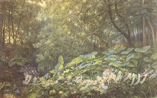 Richard Doyle Linder the Dock Leaves-An Autumnal Evening's Dream (mk46) France oil painting art